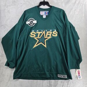 Vintage‎ CCM Dallas Stars NHL Center Ice Hockey Jersey Mens XL Green